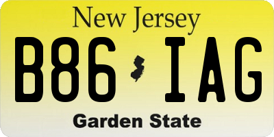 NJ license plate B86IAG