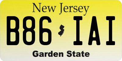 NJ license plate B86IAI