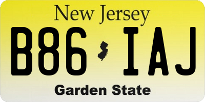 NJ license plate B86IAJ