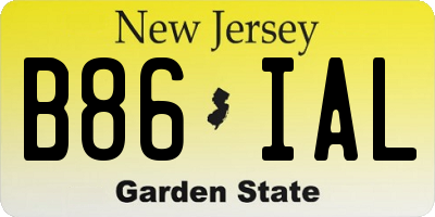 NJ license plate B86IAL