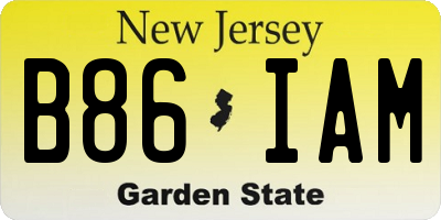 NJ license plate B86IAM