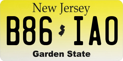 NJ license plate B86IAO