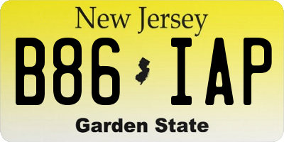 NJ license plate B86IAP
