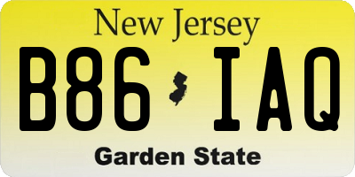 NJ license plate B86IAQ