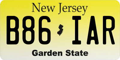 NJ license plate B86IAR