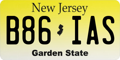 NJ license plate B86IAS