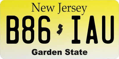 NJ license plate B86IAU