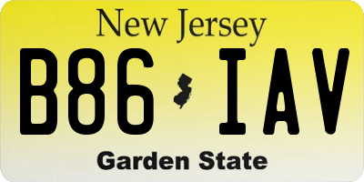 NJ license plate B86IAV
