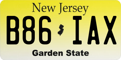NJ license plate B86IAX