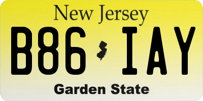 NJ license plate B86IAY