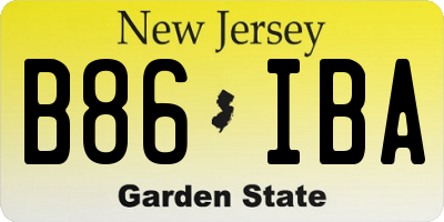 NJ license plate B86IBA