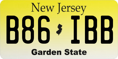 NJ license plate B86IBB