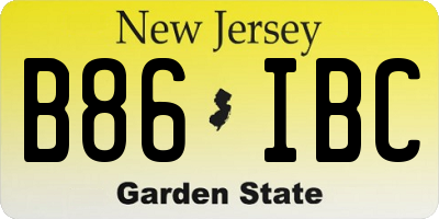 NJ license plate B86IBC