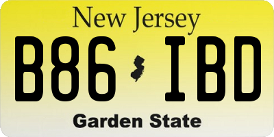 NJ license plate B86IBD