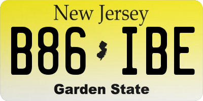 NJ license plate B86IBE