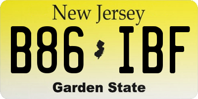 NJ license plate B86IBF