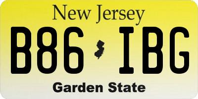 NJ license plate B86IBG