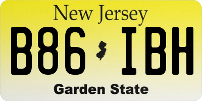 NJ license plate B86IBH