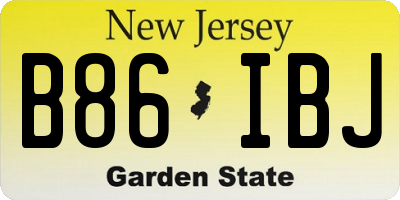 NJ license plate B86IBJ