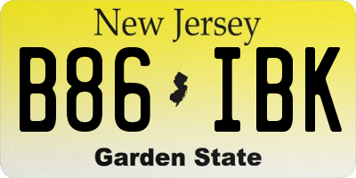 NJ license plate B86IBK