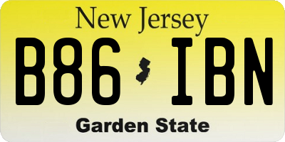 NJ license plate B86IBN