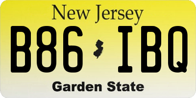 NJ license plate B86IBQ