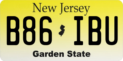 NJ license plate B86IBU