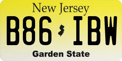 NJ license plate B86IBW