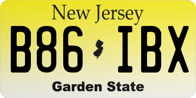 NJ license plate B86IBX