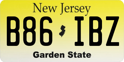 NJ license plate B86IBZ
