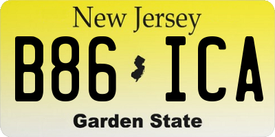 NJ license plate B86ICA