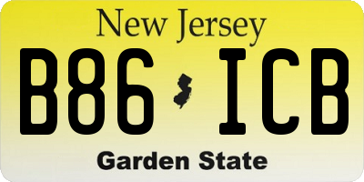 NJ license plate B86ICB