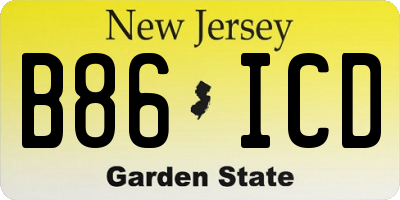 NJ license plate B86ICD