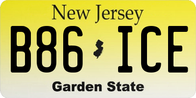 NJ license plate B86ICE