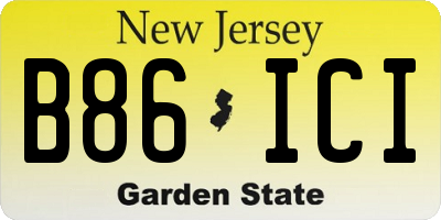 NJ license plate B86ICI