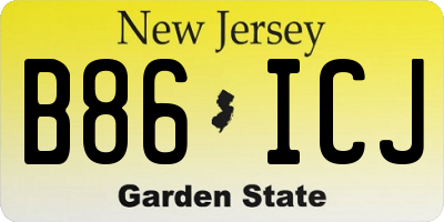 NJ license plate B86ICJ