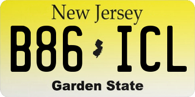 NJ license plate B86ICL