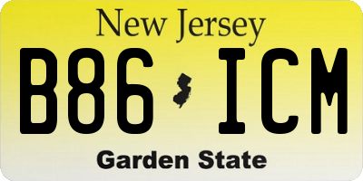 NJ license plate B86ICM