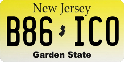 NJ license plate B86ICO