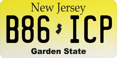 NJ license plate B86ICP