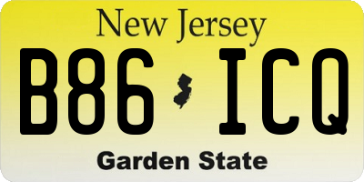 NJ license plate B86ICQ