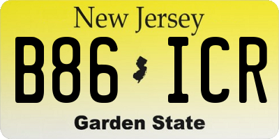 NJ license plate B86ICR