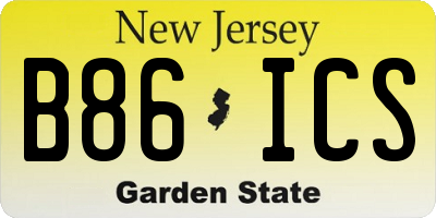 NJ license plate B86ICS