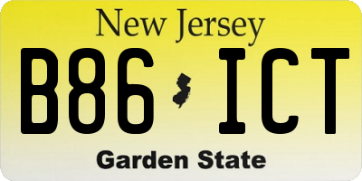NJ license plate B86ICT