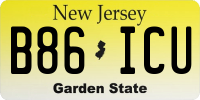 NJ license plate B86ICU
