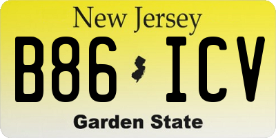 NJ license plate B86ICV