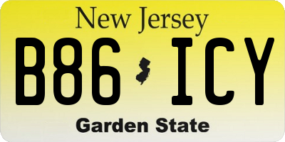NJ license plate B86ICY