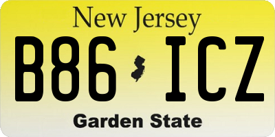 NJ license plate B86ICZ
