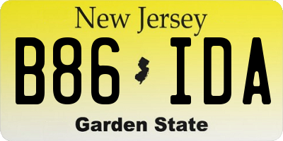 NJ license plate B86IDA