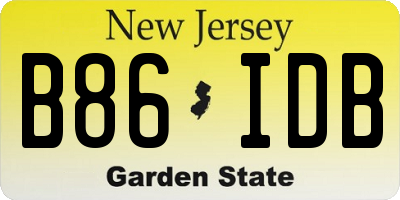 NJ license plate B86IDB